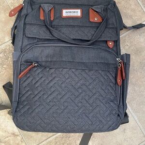 Not Rated Charcoal Backpack with Brown Accents